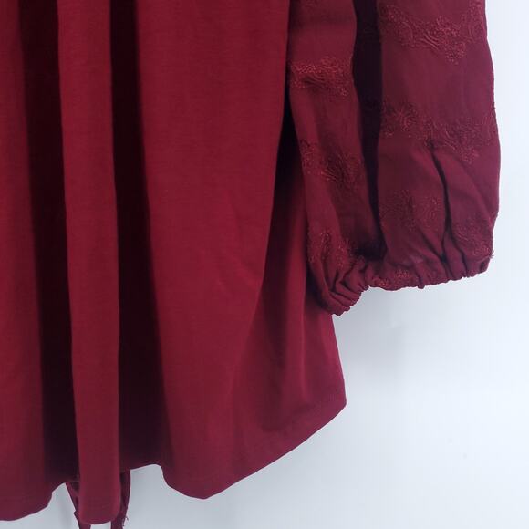 Vanessa Virginia Lenora Vintage Inspired Boho Floral Embroidered Tie Front Top S - Picture 16 of 16